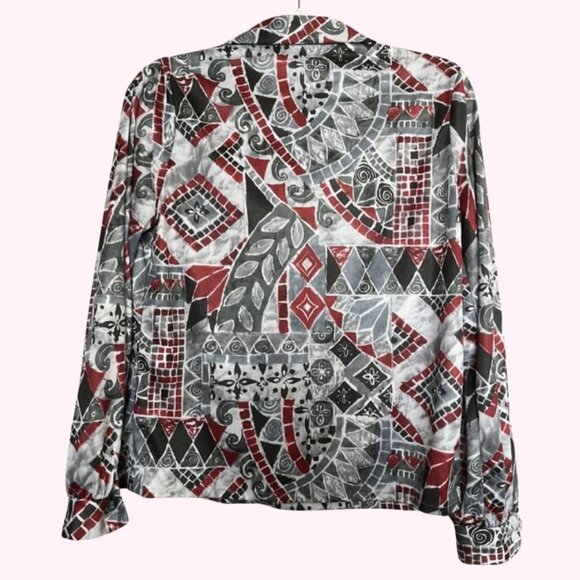 Funky Pattern Button Down Top 🌀 - Picture 2 of 4